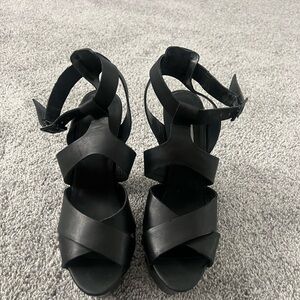 Steve Madden Black Strappy Heels